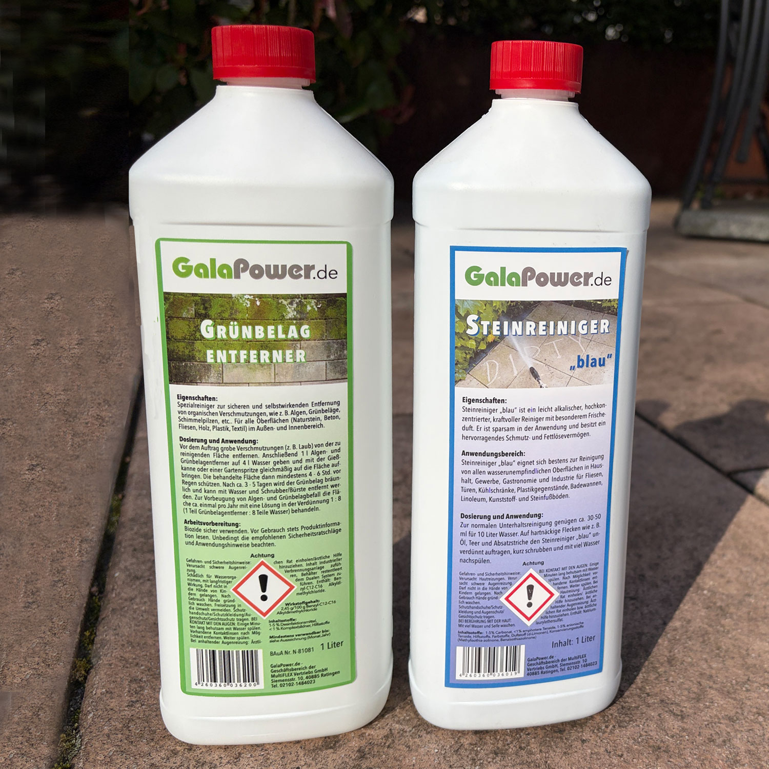 SUPER-SALE – solange Vorrat reicht: Reiniger-Set: Steinreiniger / Grünbelagentferner